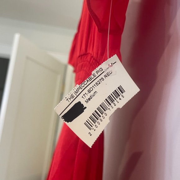 NWT Impeccable Pig Off The Shoulder Dress - Red - Picture 3 of 5